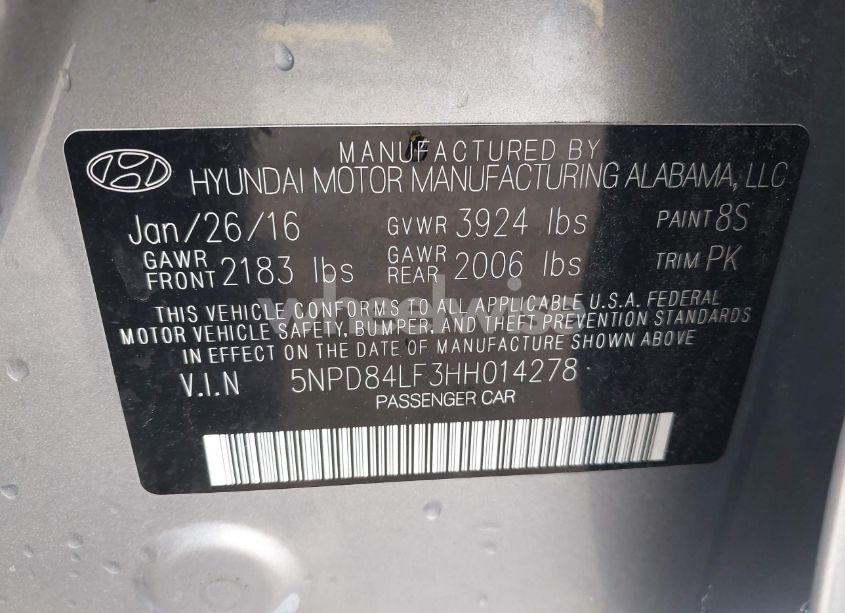 Photo 9 of 2017 Hyundai Elantra SE (VIN 5NPD84LF3HH014278)