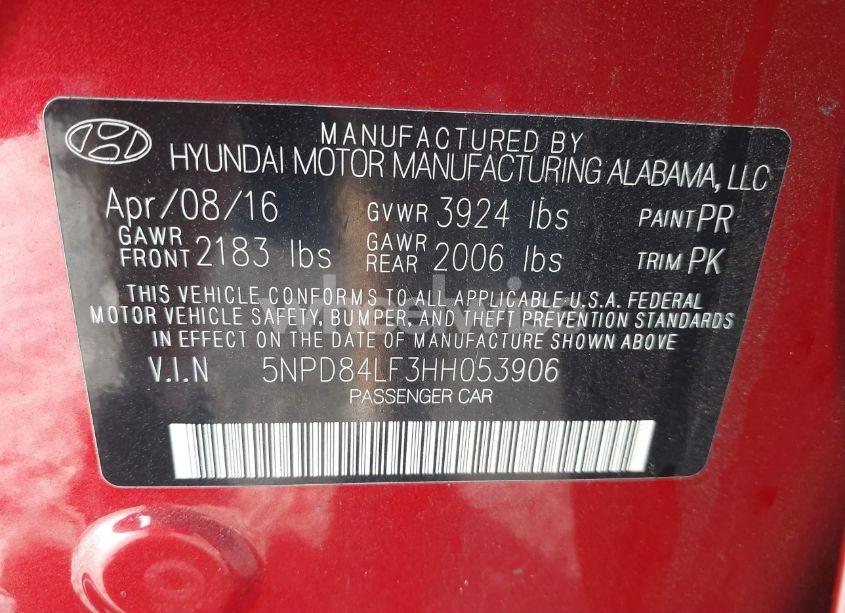 Photo 9 of 2017 Hyundai Elantra SE (VIN 5NPD84LF3HH053906)