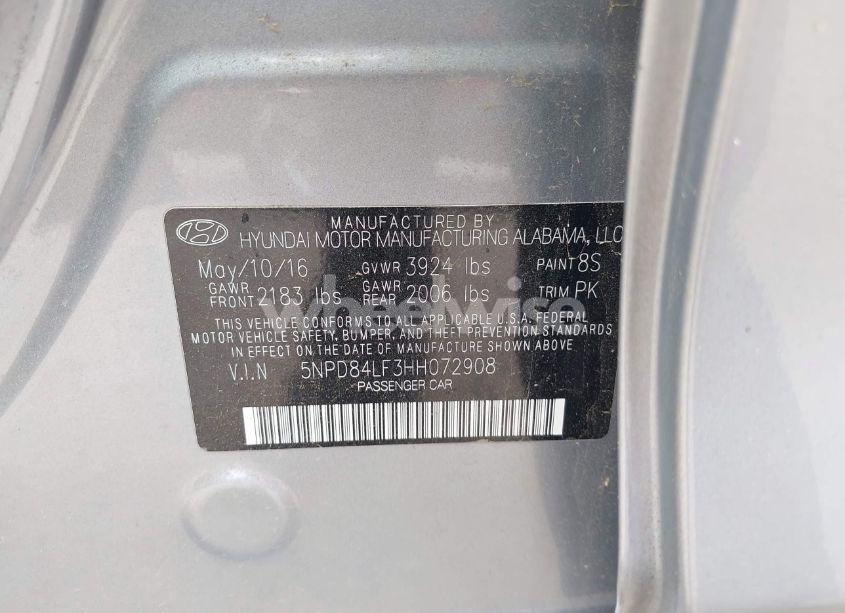 Photo 9 of 2017 Hyundai Elantra SE (VIN 5NPD84LF3HH072908)