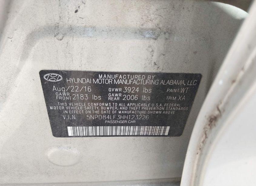 Photo 9 of 2017 Hyundai Elantra SE (VIN 5NPD84LF3HH123226)