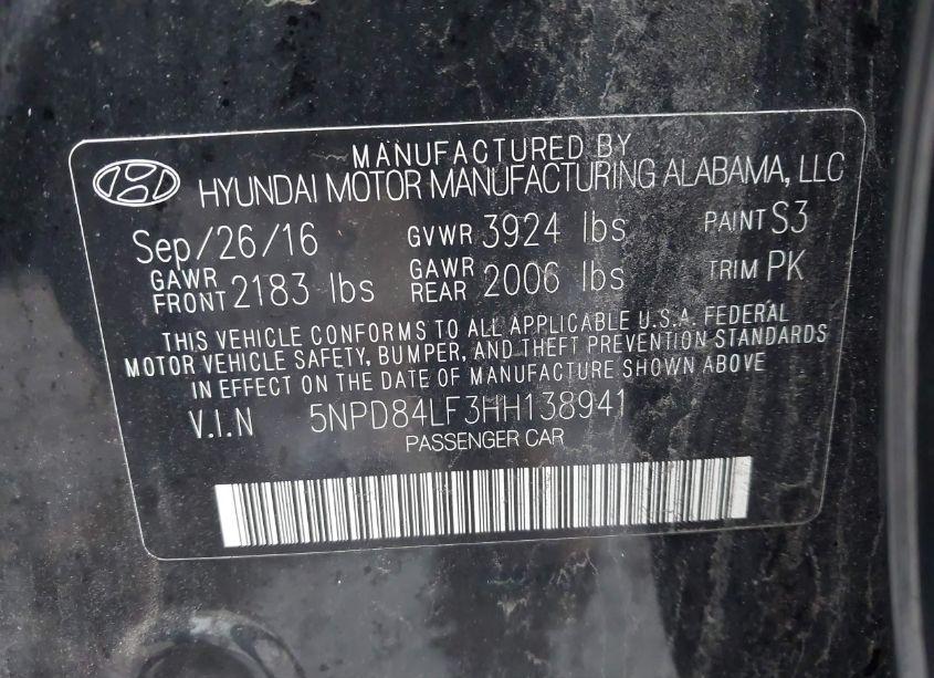 Photo 9 of 2017 Hyundai Elantra SE (VIN 5NPD84LF3HH138941)