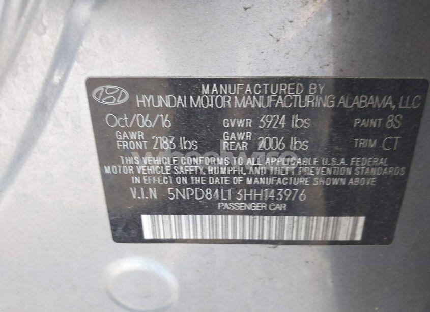 Photo 9 of 2017 Hyundai Elantra VALUE EDITION (VIN 5NPD84LF3HH143976)