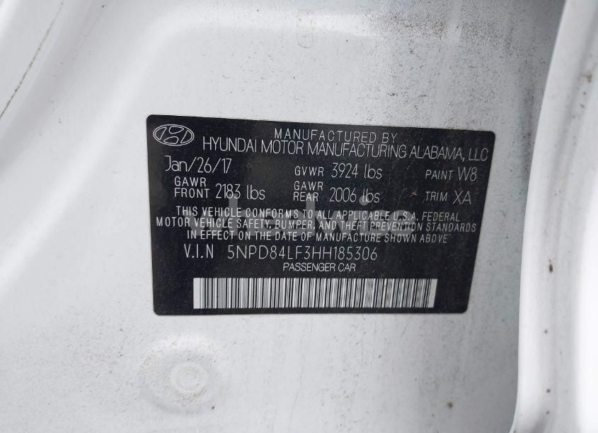 Photo 9 of 2017 Hyundai Elantra VALUE EDITION (VIN 5NPD84LF3HH185306)