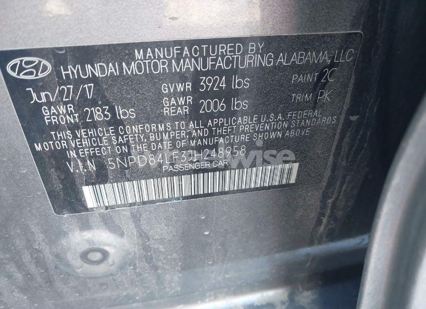 Photo 9 of 2018 Hyundai Elantra SEL (VIN 5NPD84LF3JH248958)