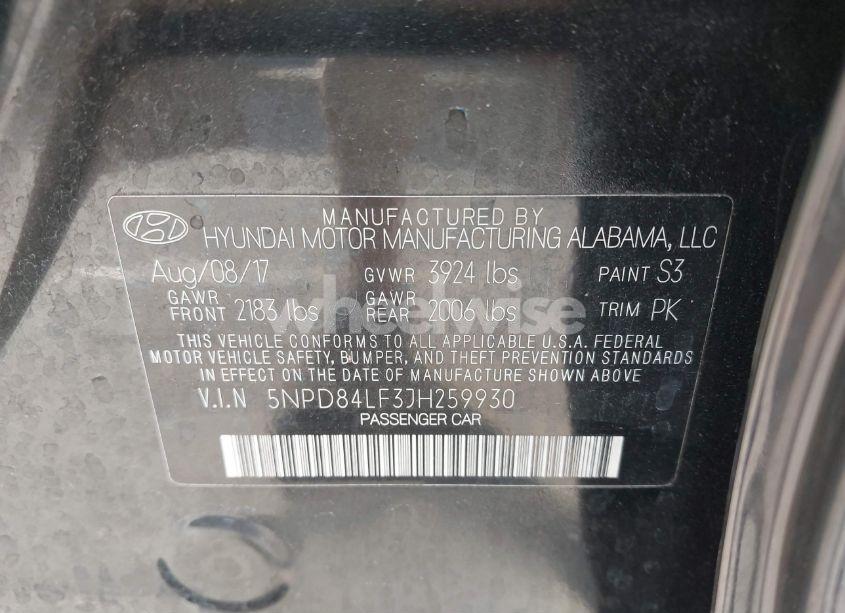 Photo 9 of 2018 Hyundai Elantra SEL (VIN 5NPD84LF3JH259930)