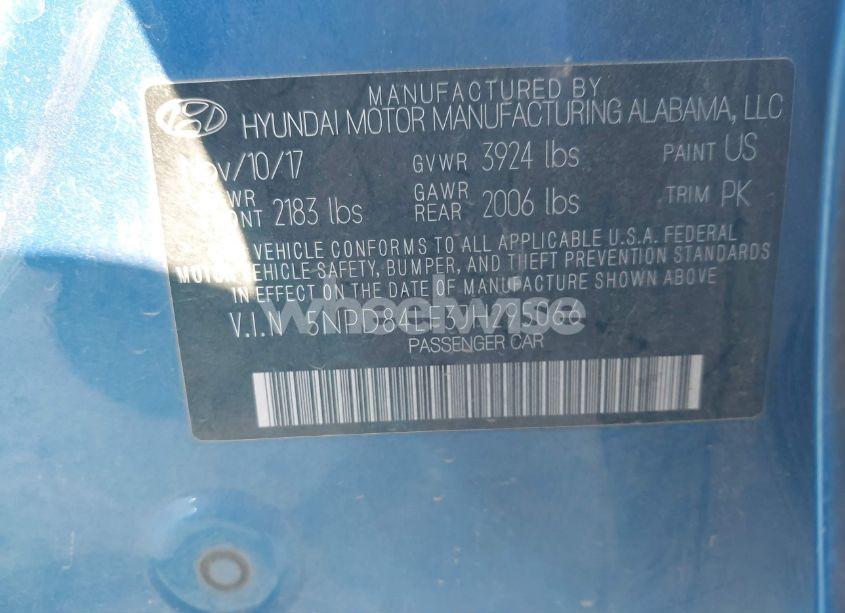 Photo 9 of 2018 Hyundai Elantra SEL (VIN 5NPD84LF3JH295066)