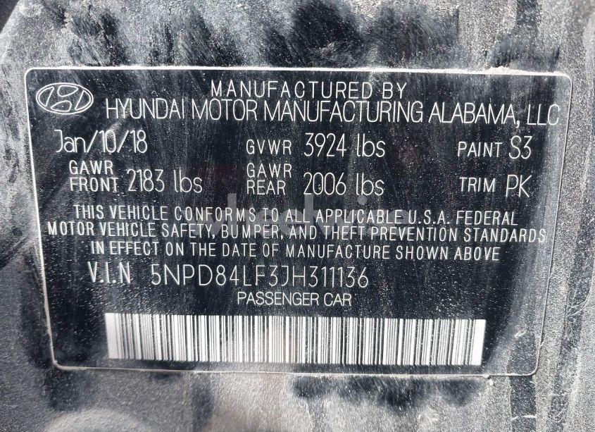 Photo 9 of 2018 Hyundai Elantra SEL (VIN 5NPD84LF3JH311136)