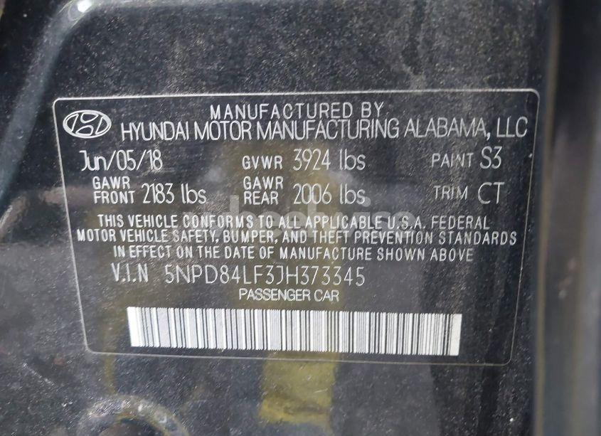 Photo 9 of 2018 Hyundai Elantra SEL (VIN 5NPD84LF3JH373345)