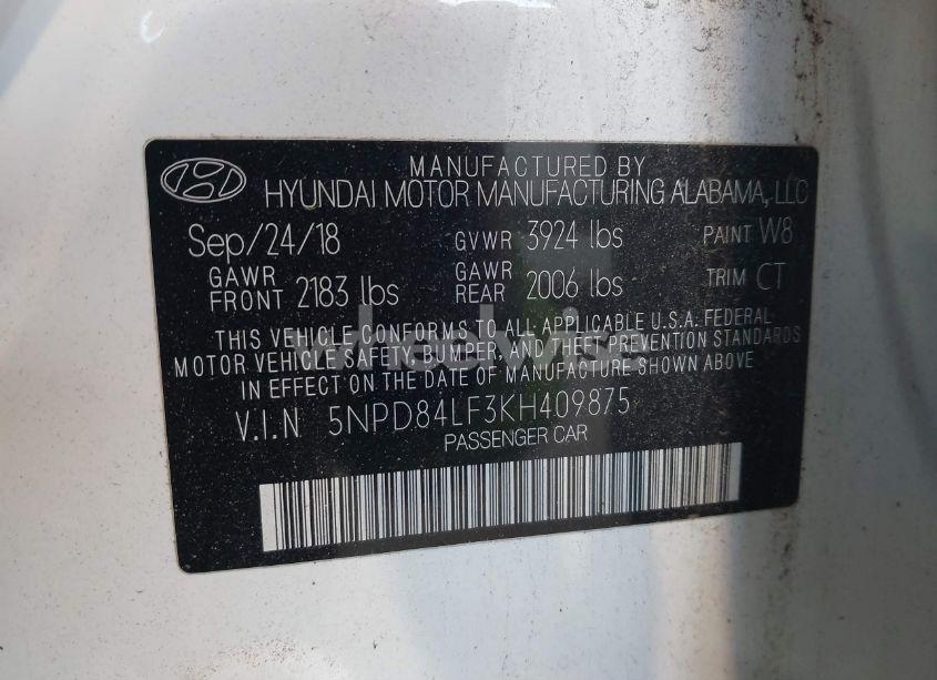 Photo 9 of 2019 Hyundai Elantra VALUE EDITION (VIN 5NPD84LF3KH409875)