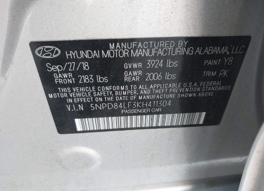 Photo 9 of 2019 Hyundai Elantra SEL (VIN 5NPD84LF3KH411304)