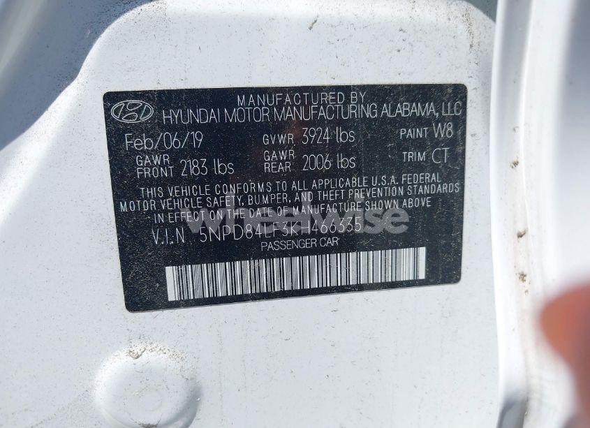 Photo 9 of 2019 Hyundai Elantra SEL (VIN 5NPD84LF3KH466335)