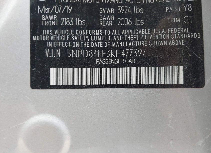 Photo 9 of 2019 Hyundai Elantra VALUE EDITION (VIN 5NPD84LF3KH477397)