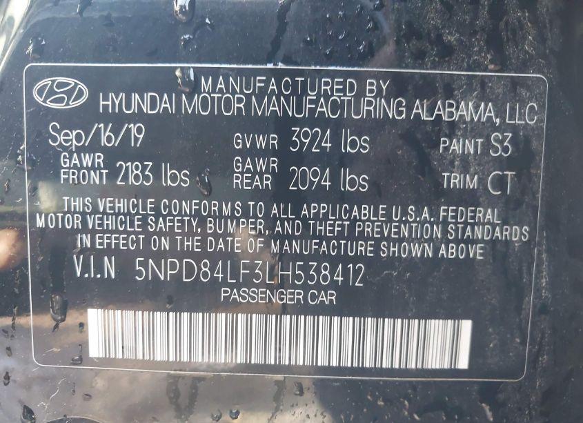 Photo 9 of 2020 Hyundai Elantra SEL (VIN 5NPD84LF3LH538412)