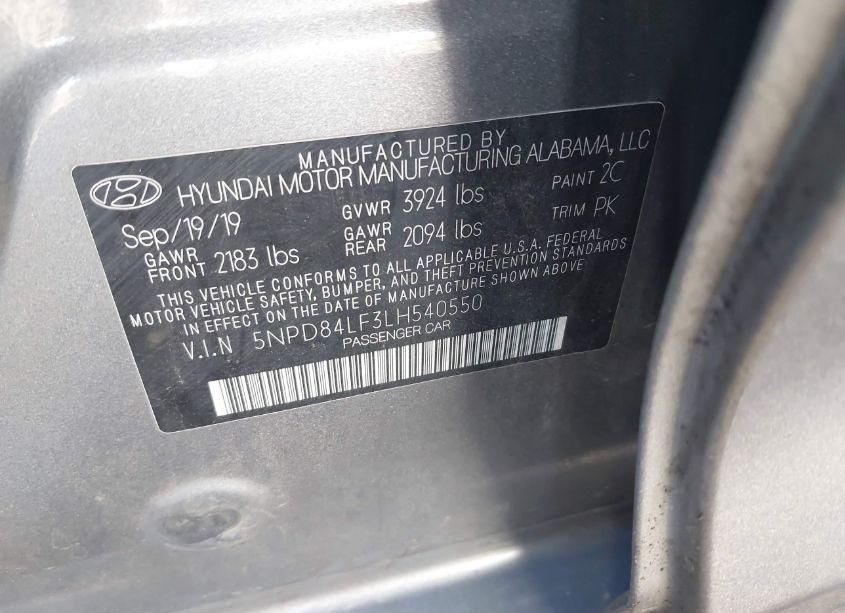 Photo 9 of 2020 Hyundai Elantra SEL (VIN 5NPD84LF3LH540550)