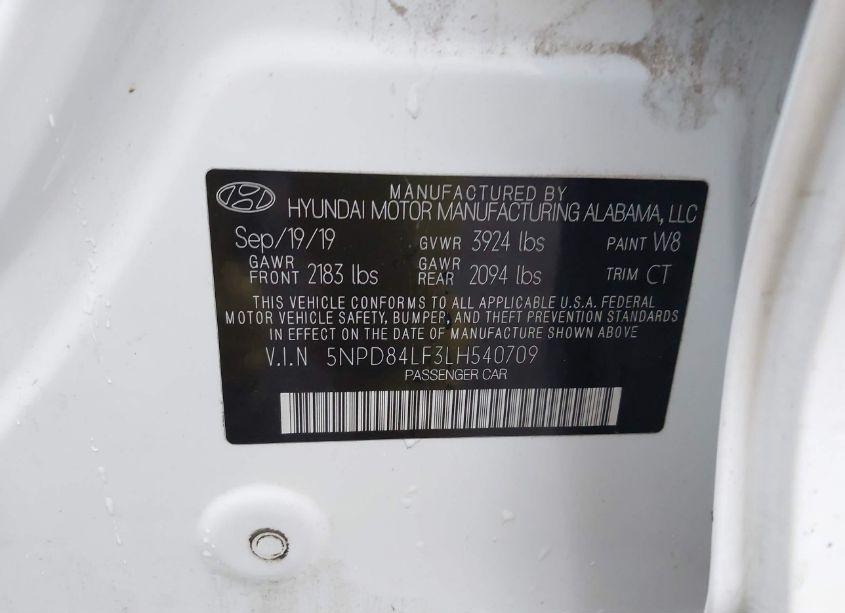 Photo 9 of 2020 Hyundai Elantra SEL (VIN 5NPD84LF3LH540709)