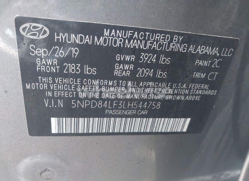 Photo 9 of 2020 Hyundai Elantra SEL (VIN 5NPD84LF3LH544758)