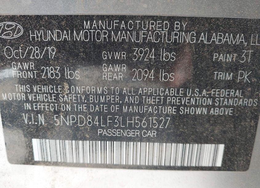 Photo 9 of 2020 Hyundai Elantra SEL (VIN 5NPD84LF3LH561527)