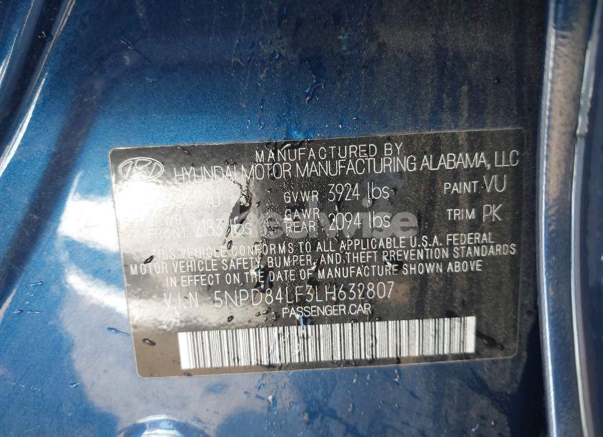 Photo 9 of 2020 Hyundai Elantra SEL (VIN 5NPD84LF3LH632807)