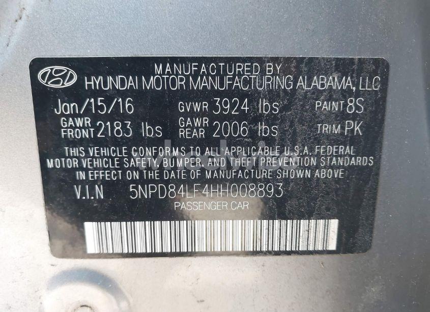 Photo 9 of 2017 Hyundai Elantra SE (VIN 5NPD84LF4HH008893)