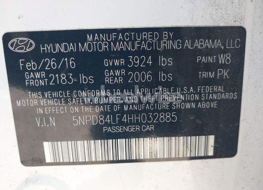 Photo 9 of 2017 Hyundai Elantra SE (VIN 5NPD84LF4HH032885)