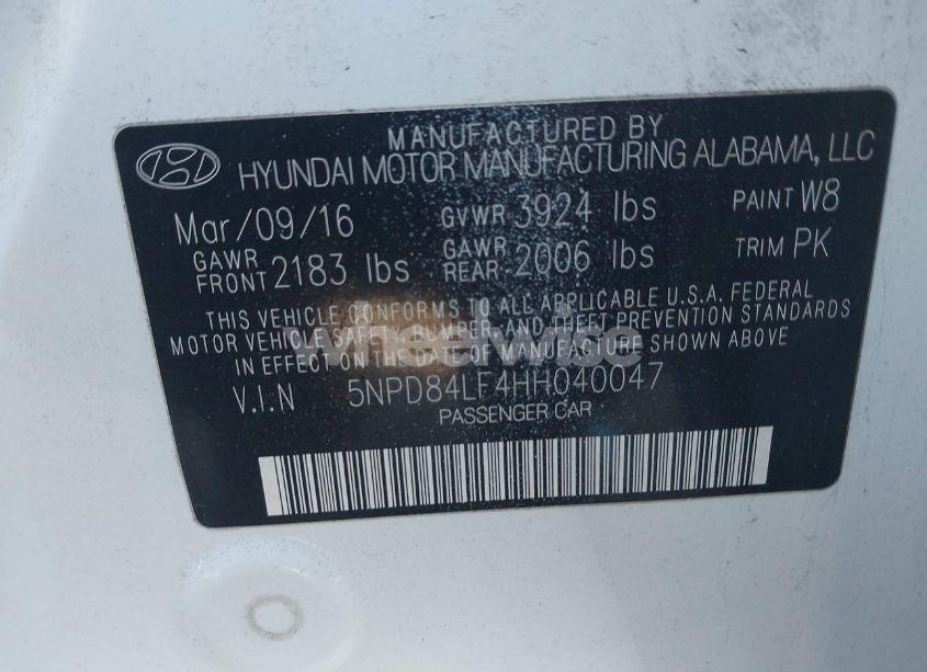 Photo 9 of 2017 Hyundai Elantra SE (VIN 5NPD84LF4HH040047)