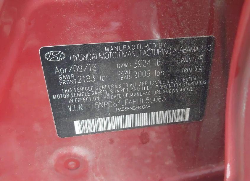 Photo 9 of 2017 Hyundai Elantra SE (VIN 5NPD84LF4HH055065)