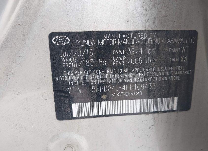 Photo 9 of 2017 Hyundai Elantra SE (VIN 5NPD84LF4HH109433)