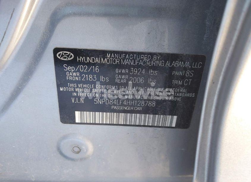 Photo 9 of 2017 Hyundai Elantra VALUE EDITION (VIN 5NPD84LF4HH128788)