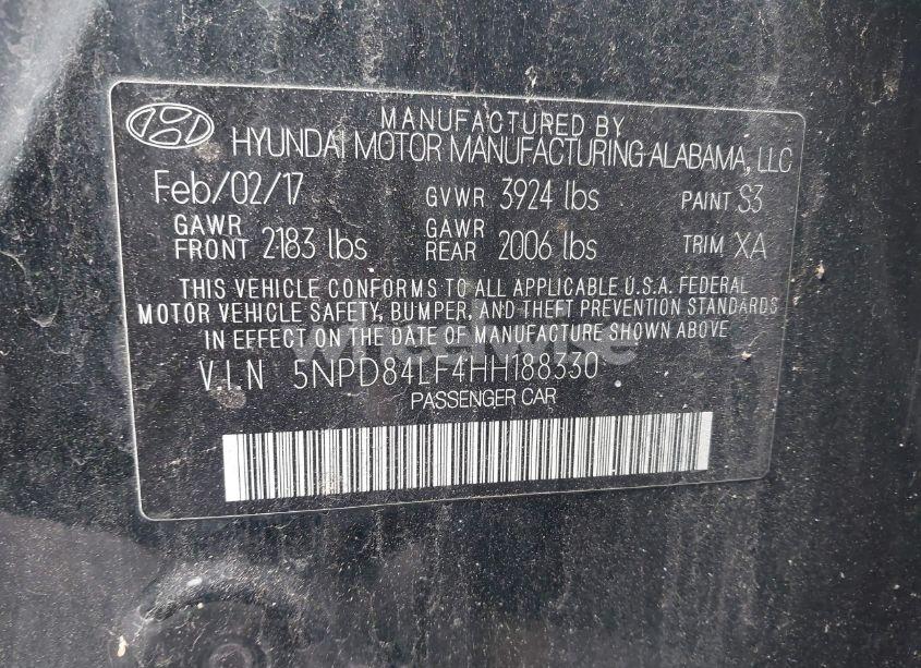 Photo 9 of 2017 Hyundai Elantra VALUE EDITION (VIN 5NPD84LF4HH188330)