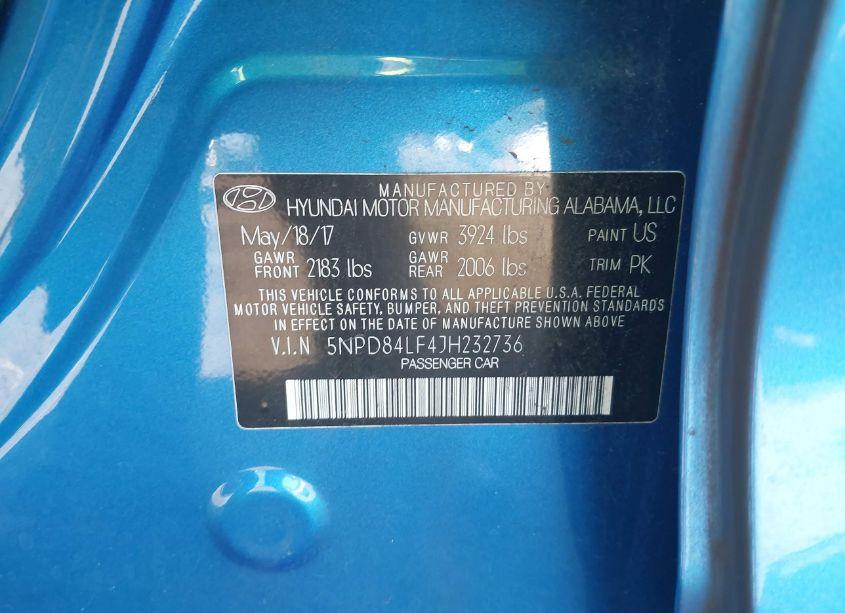 Photo 9 of 2018 Hyundai Elantra SEL (VIN 5NPD84LF4JH232736)