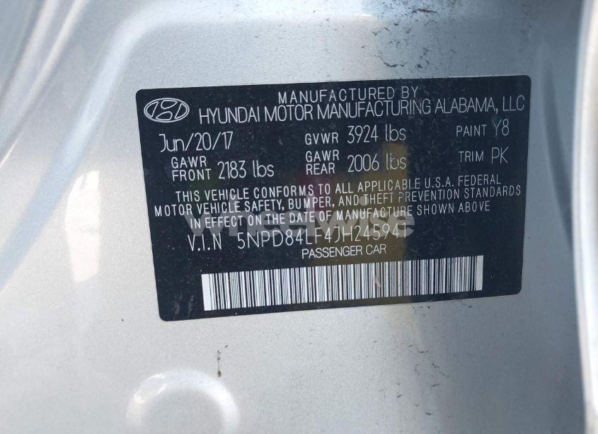 Photo 9 of 2018 Hyundai Elantra SEL (VIN 5NPD84LF4JH245941)