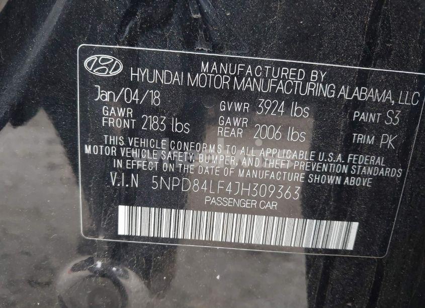 Photo 9 of 2018 Hyundai Elantra SEL (VIN 5NPD84LF4JH309363)