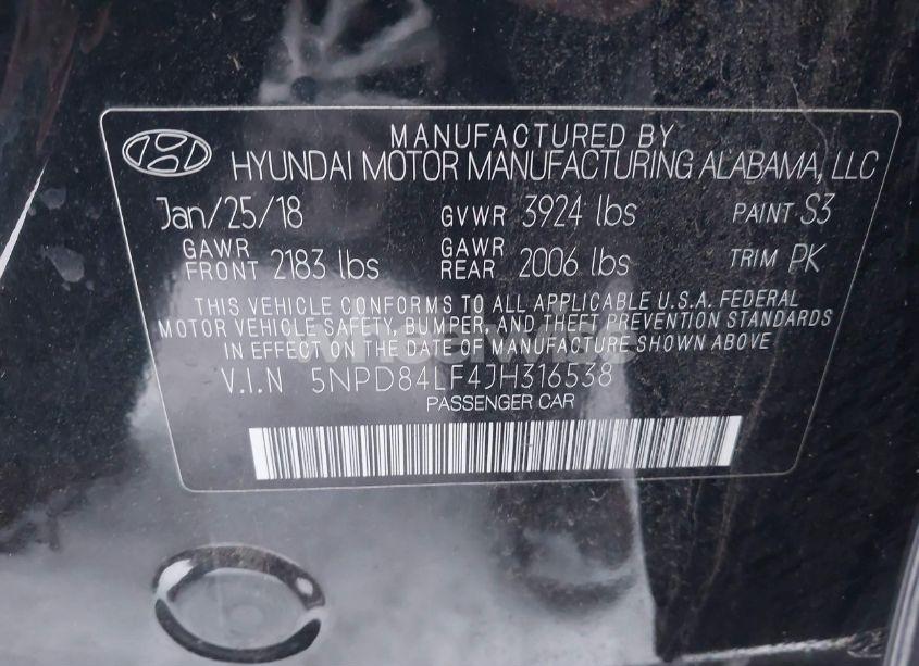 Photo 9 of 2018 Hyundai Elantra SEL (VIN 5NPD84LF4JH316538)