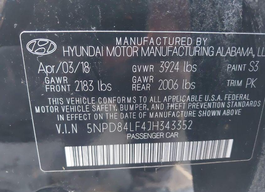 Photo 9 of 2018 Hyundai Elantra VALUE EDITION (VIN 5NPD84LF4JH343352)