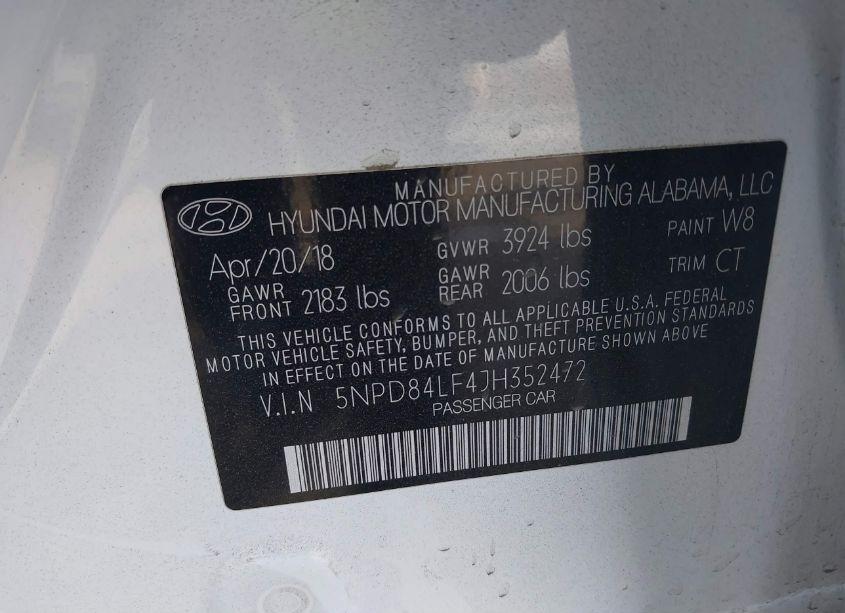 Photo 9 of 2018 Hyundai Elantra VALUE EDITION (VIN 5NPD84LF4JH352472)