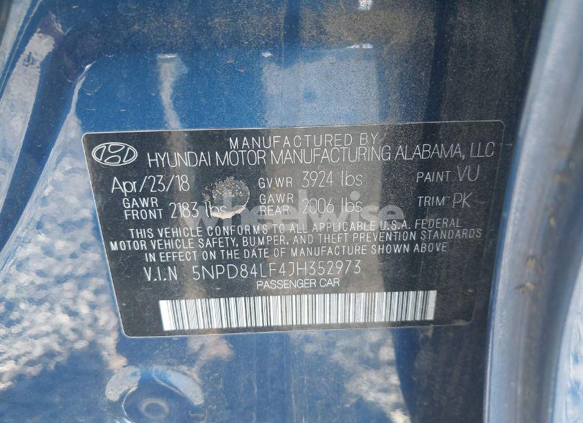 Photo 9 of 2018 Hyundai Elantra SEL (VIN 5NPD84LF4JH352973)