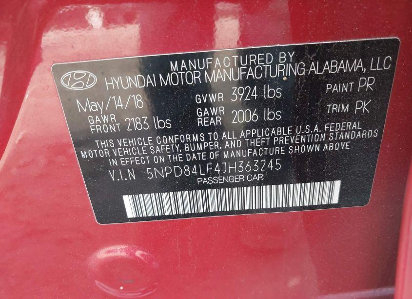 Photo 9 of 2018 Hyundai Elantra SEL (VIN 5NPD84LF4JH363245)