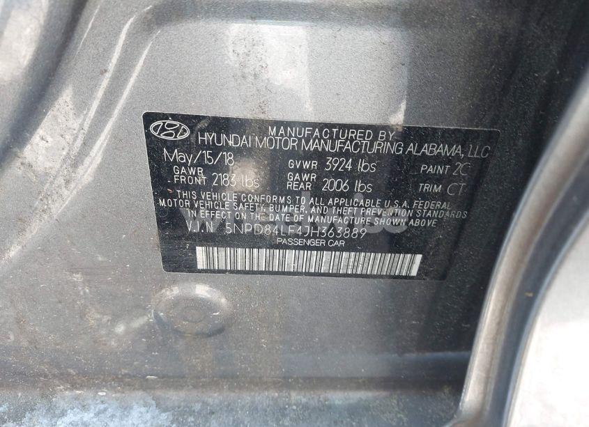 Photo 9 of 2018 Hyundai Elantra VALUE EDITION (VIN 5NPD84LF4JH363889)