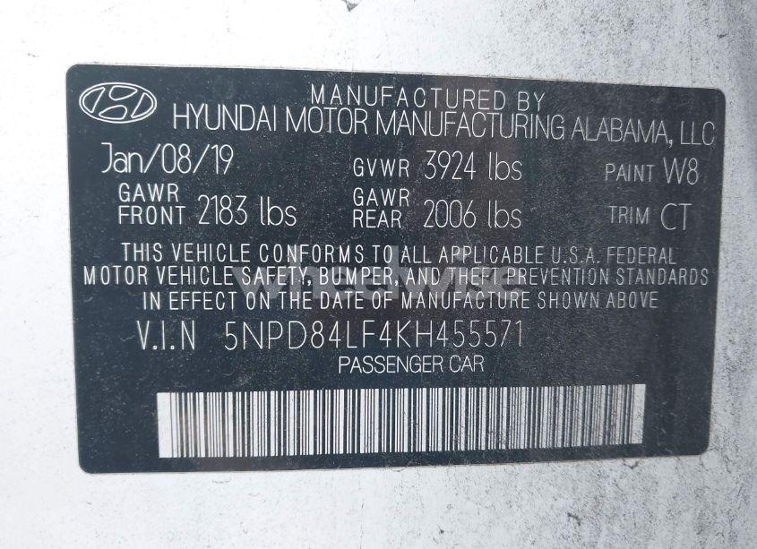 Photo 9 of 2019 Hyundai Elantra SEL (VIN 5NPD84LF4KH455571)