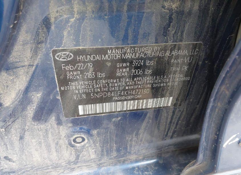 Photo 9 of 2019 Hyundai Elantra SEL (VIN 5NPD84LF4KH472130)