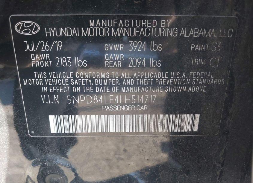 Photo 9 of 2020 Hyundai Elantra SEL (VIN 5NPD84LF4LH514717)