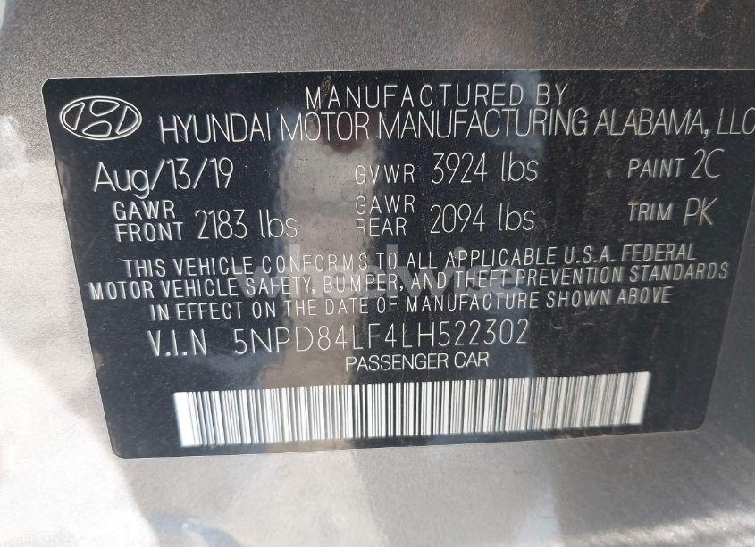 Photo 9 of 2020 Hyundai Elantra SEL (VIN 5NPD84LF4LH522302)