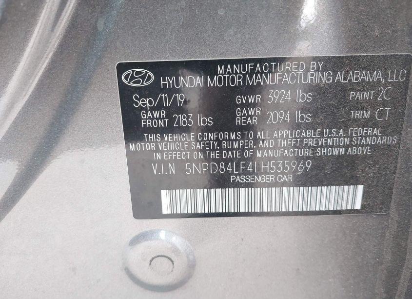 Photo 9 of 2020 Hyundai Elantra VALUE EDITION (VIN 5NPD84LF4LH535969)