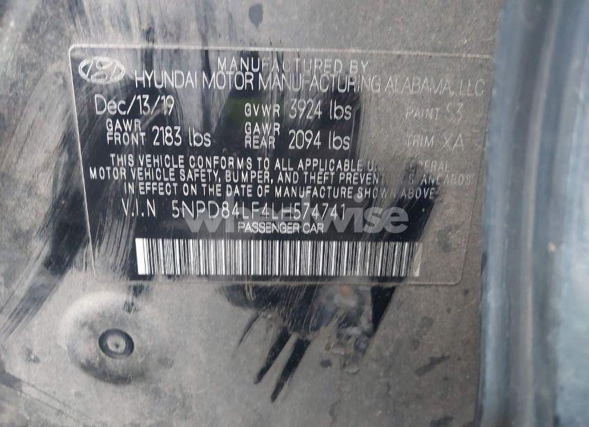 Photo 9 of 2020 Hyundai Elantra LIMITED (VIN 5NPD84LF4LH574741)