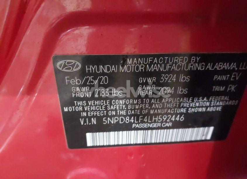 Photo 9 of 2020 Hyundai Elantra VALUE EDITION (VIN 5NPD84LF4LH592446)