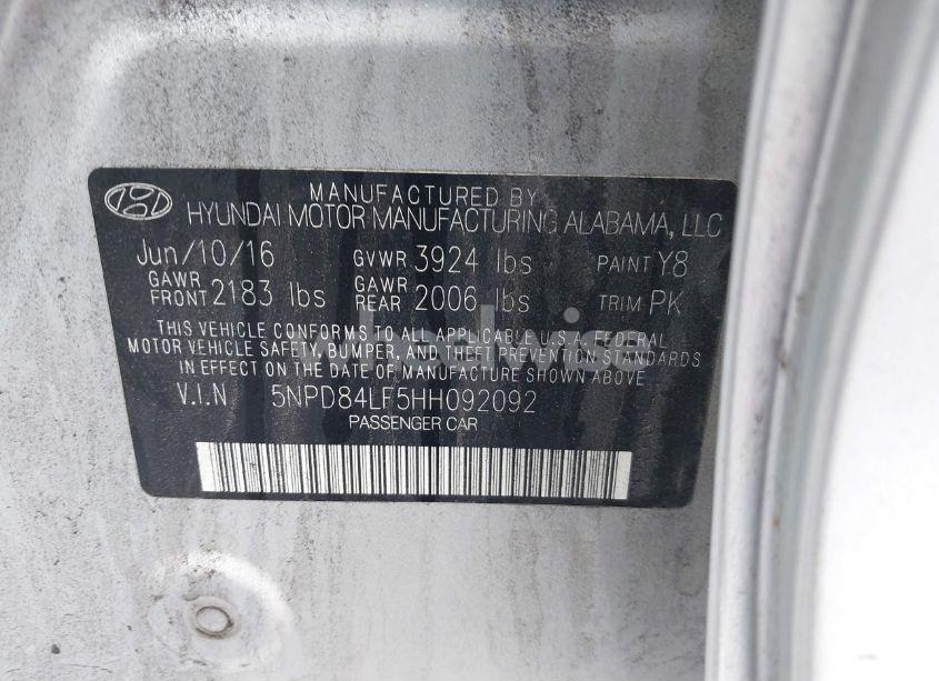 Photo 9 of 2017 Hyundai Elantra SE (VIN 5NPD84LF5HH092092)