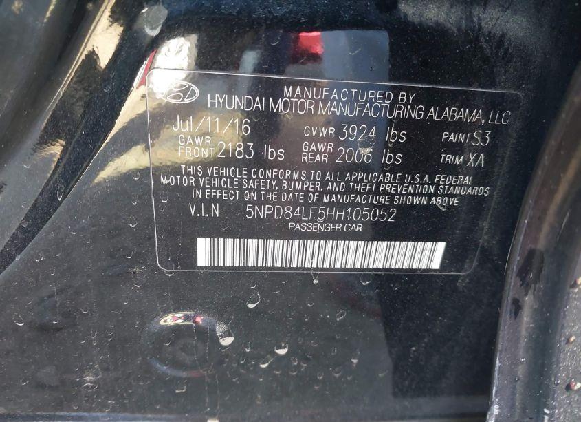 Photo 9 of 2017 Hyundai Elantra SE (VIN 5NPD84LF5HH105052)