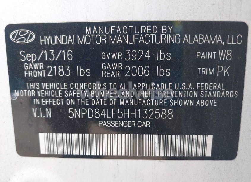 Photo 9 of 2017 Hyundai Elantra SE (VIN 5NPD84LF5HH132588)