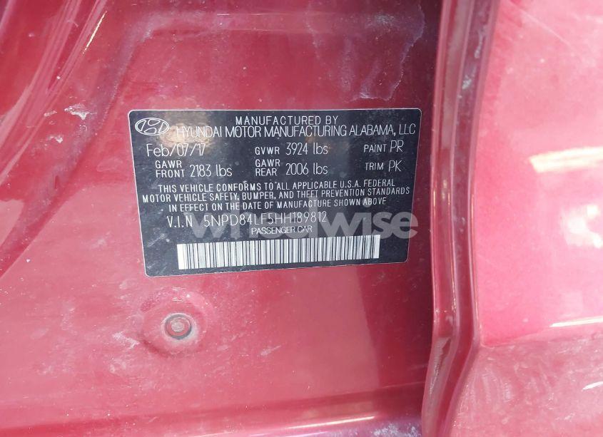 Photo 9 of 2017 Hyundai Elantra SE (VIN 5NPD84LF5HH189812)