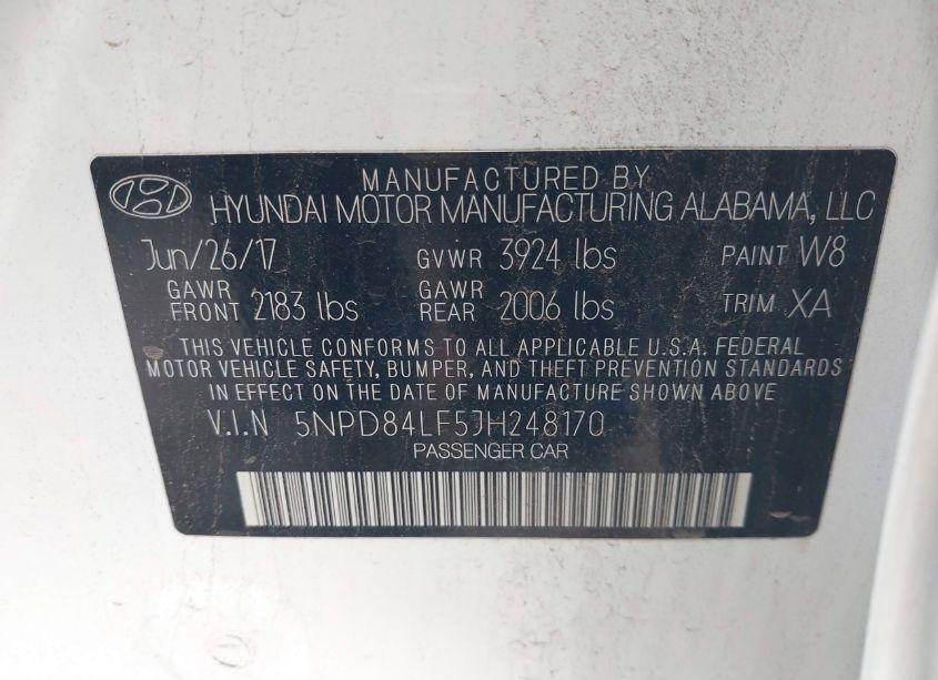 Photo 9 of 2018 Hyundai Elantra SEL (VIN 5NPD84LF5JH248170)